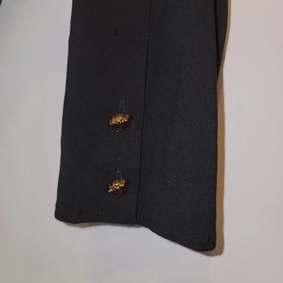 Versace Black Safety Pin Bodysuit, Size 44 - Picture 3 of 7